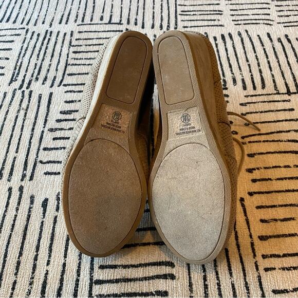 Unr8ted Beige Suede Suede Ankle Lace Up Wedge Boots 10 - Picture 6 of 8